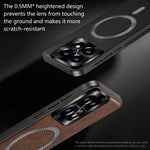 For Xiaomi 17 Case Magnetic Case PU TPU PC Phone Back Cover with Metal Lens Frame