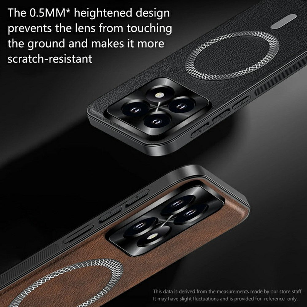 For Xiaomi 17 Case Magnetic Case PU TPU PC Phone Back Cover with Metal Lens Frame