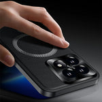 For Xiaomi 17 Case Magnetic Case PU TPU PC Phone Back Cover with Metal Lens Frame
