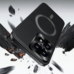 For Xiaomi 17 Case Magnetic Case PU TPU PC Phone Back Cover with Metal Lens Frame