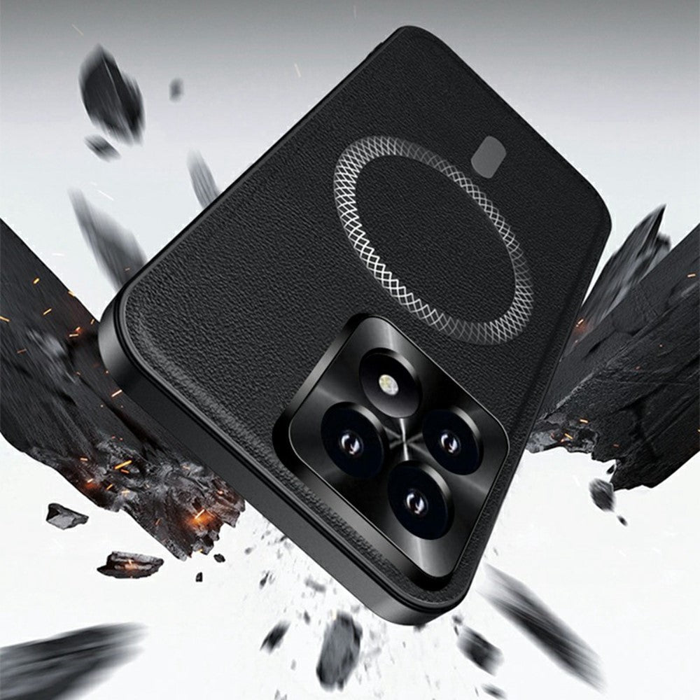 For Xiaomi 17 Case Magnetic Case PU TPU PC Phone Back Cover with Metal Lens Frame
