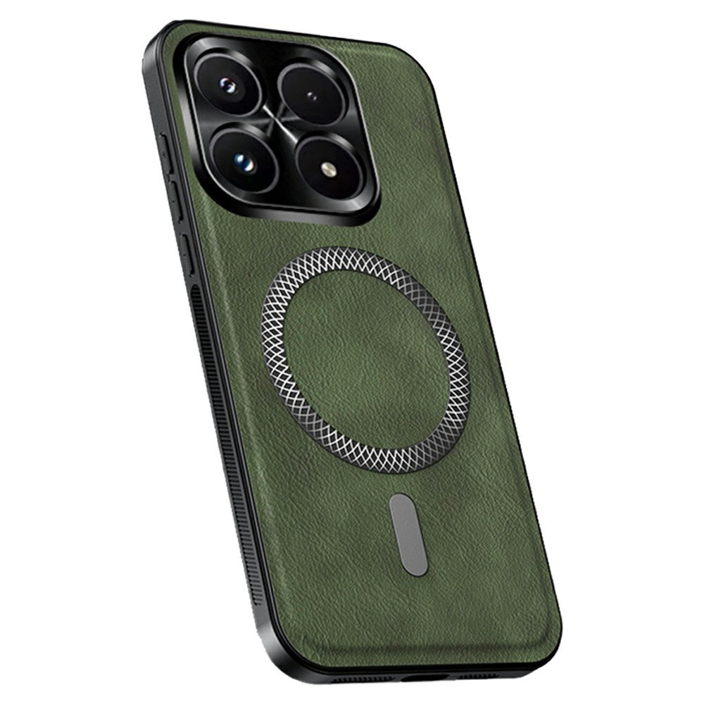 For Xiaomi 17 Case Magnetic Case PU TPU PC Phone Back Cover with Metal Lens Frame