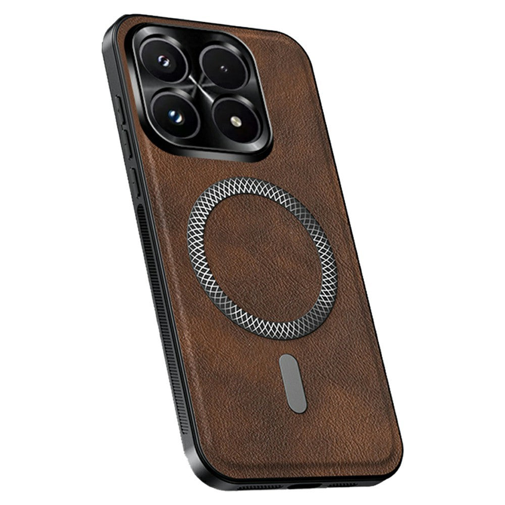 For Xiaomi 17 Case Magnetic Case PU TPU PC Phone Back Cover with Metal Lens Frame
