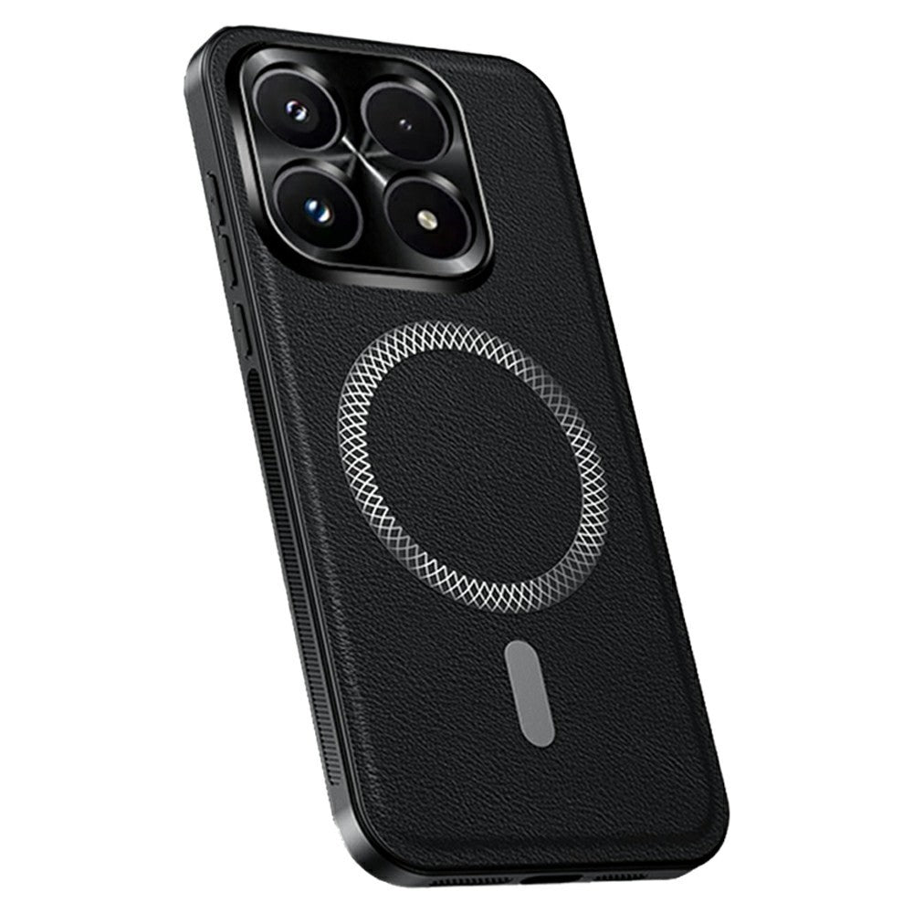 For Xiaomi 17 Case Magnetic Case PU TPU PC Phone Back Cover with Metal Lens Frame