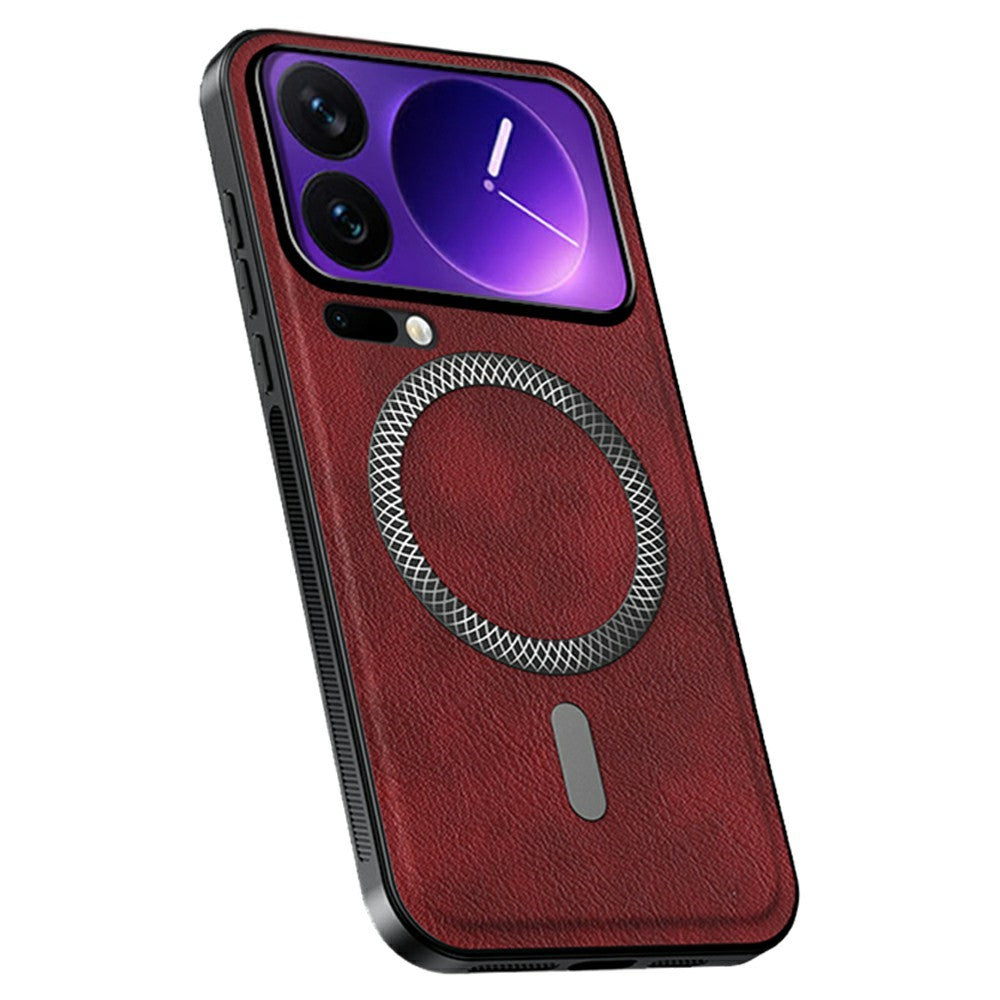 For Xiaomi 17 Pro Magnetic Case PU TPU PC Phone Back Cover with Metal Lens Frame