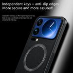 For Xiaomi 17 Pro Max Magnetic Case PU TPU PC Phone Back Cover with Metal Lens Frame