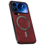 For Xiaomi 17 Pro Max Magnetic Case PU TPU PC Phone Back Cover with Metal Lens Frame