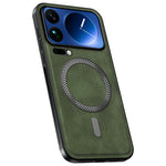 For Xiaomi 17 Pro Max Magnetic Case PU TPU PC Phone Back Cover with Metal Lens Frame