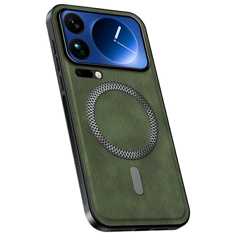 Xiaomi 17 Pro Max Magnetiskt Skal PU TPU PC mobil Baksida med Metalllinsram