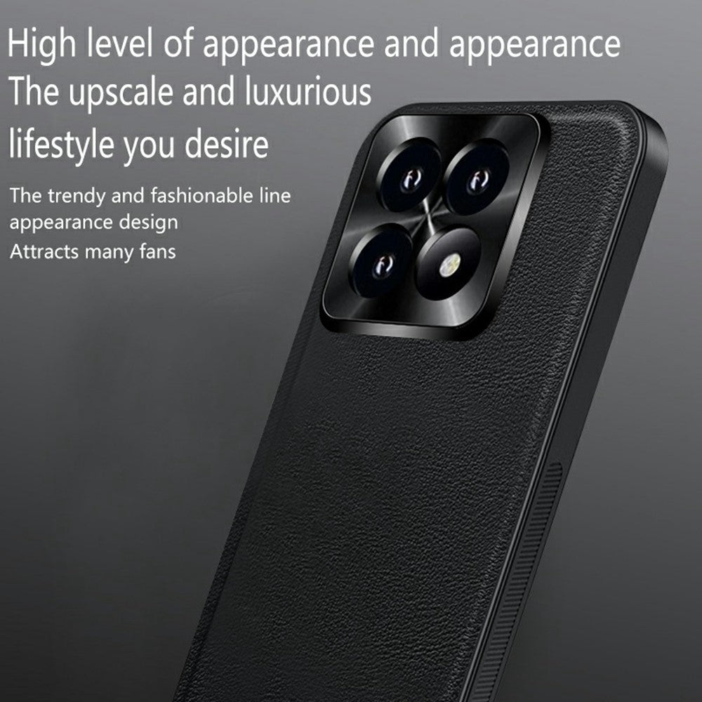 For Xiaomi 17 Case PU + TPU + PC Phone Back Cover with Metal Lens Frame