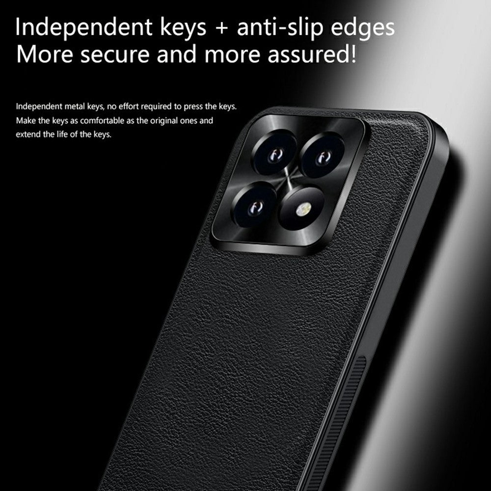 For Xiaomi 17 Case PU + TPU + PC Phone Back Cover with Metal Lens Frame