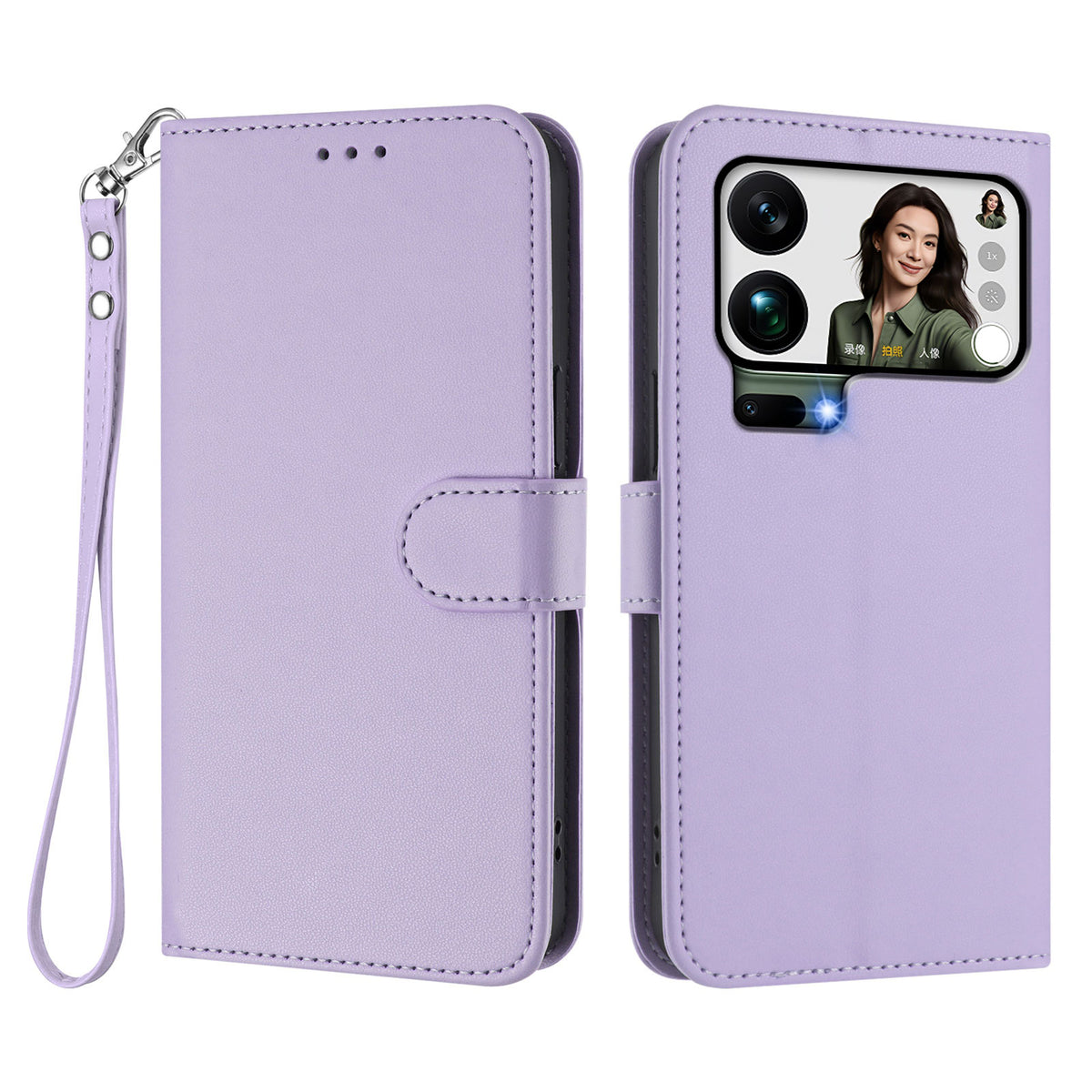 For Xiaomi 17 Pro Max Leather Case Wallet Stand Phone Cover with Wrist Strap