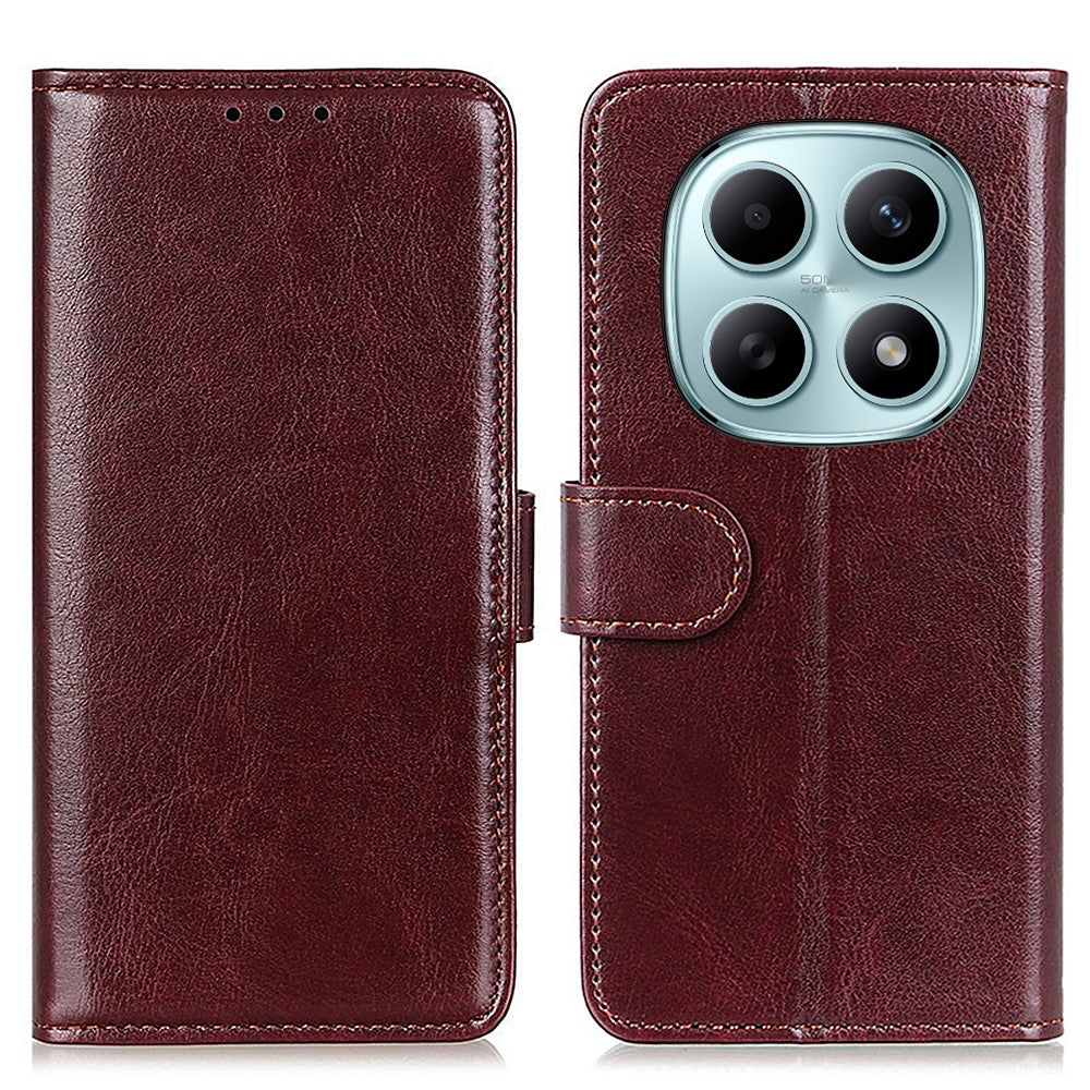 For Xiaomi Poco M8 5G / Redmi Note 15 5G (Global) Case Crazy Horse Texture PU Leather Phone Stand Cover