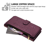 For Xiaomi 17 Pro Max Leather Case Butterfly Floral Imprint Zipper Wallet Stand Cover with Wrist Strap