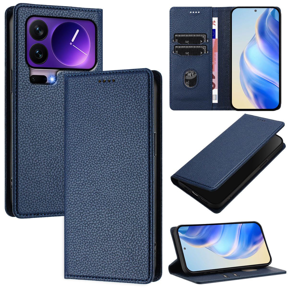 For Xiaomi 17 Pro Wallet Case RFID Blocking Litchi Texture Leather Mobile Cover