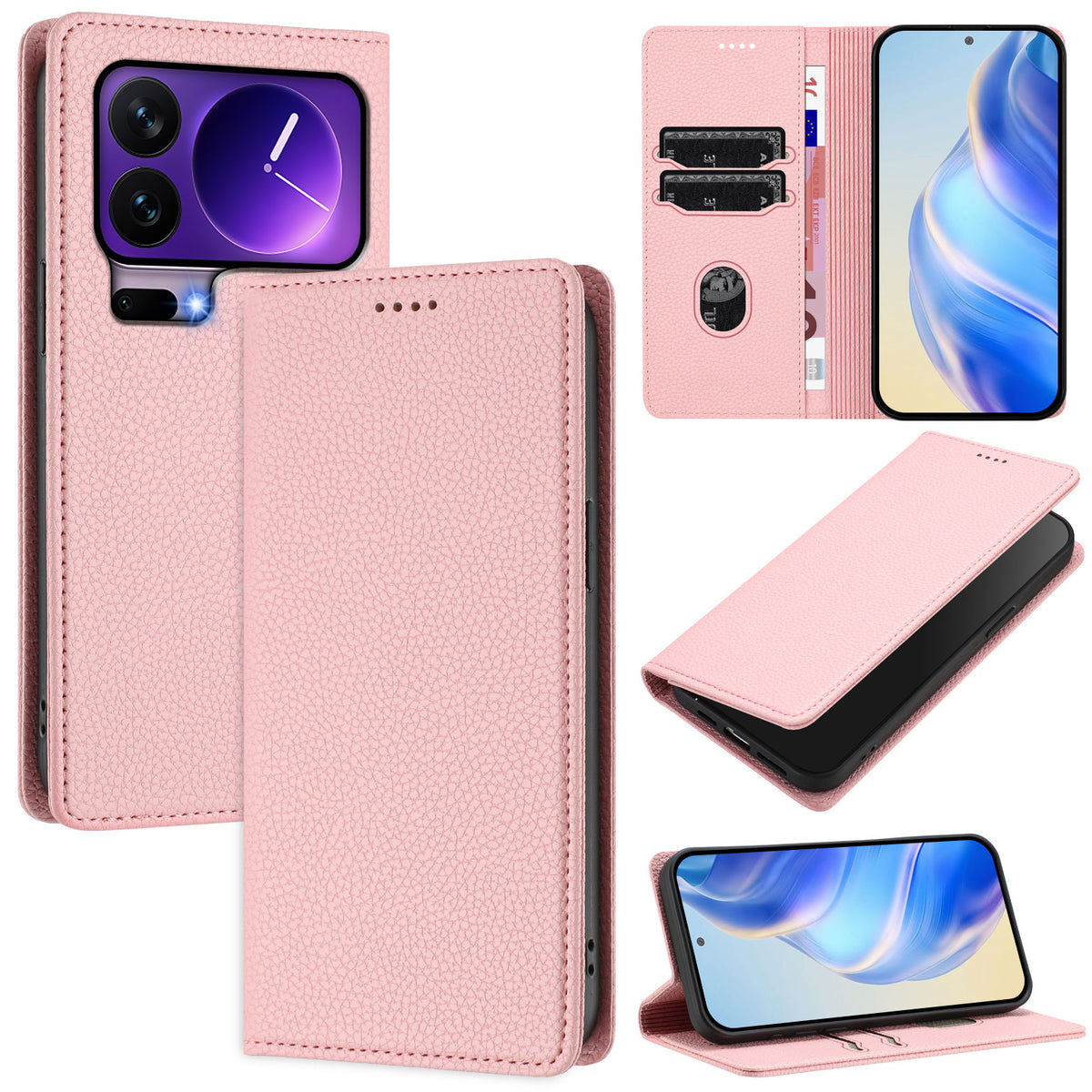 For Xiaomi 17 Pro Wallet Case RFID Blocking Litchi Texture Leather Mobile Cover