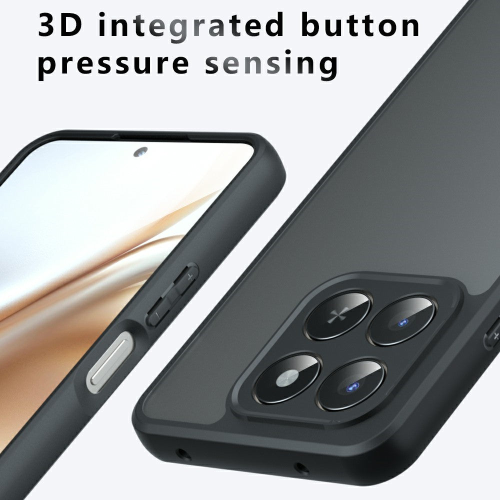 Matte Case for Honor 400 Smart 5G / 4G / X7d 4G Skin-Touch TPU + PC Phone Shell, Transparent Black
