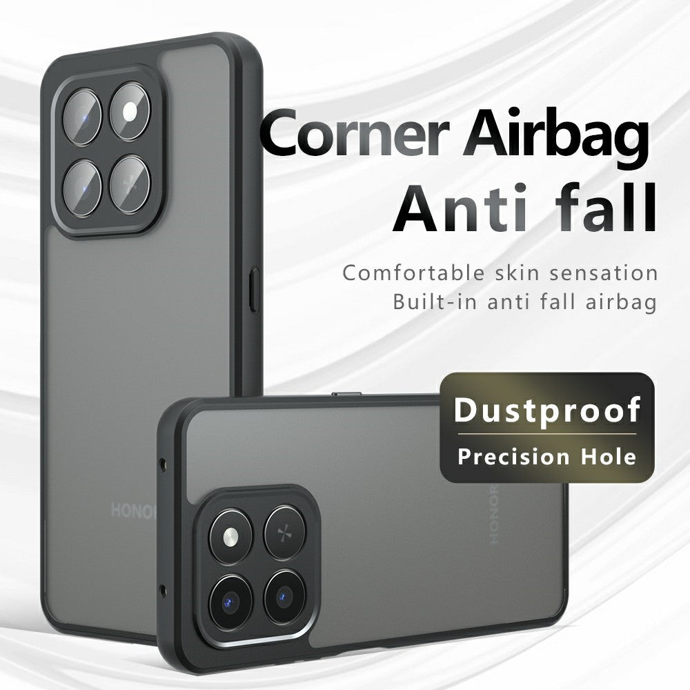 Matte Case for Honor 400 Smart 5G / 4G / X7d 4G Skin-Touch TPU + PC Phone Shell, Transparent Black