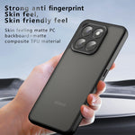 Matte Case for Honor 400 Smart 5G / 4G / X7d 4G Skin-Touch TPU + PC Phone Shell, Transparent Black