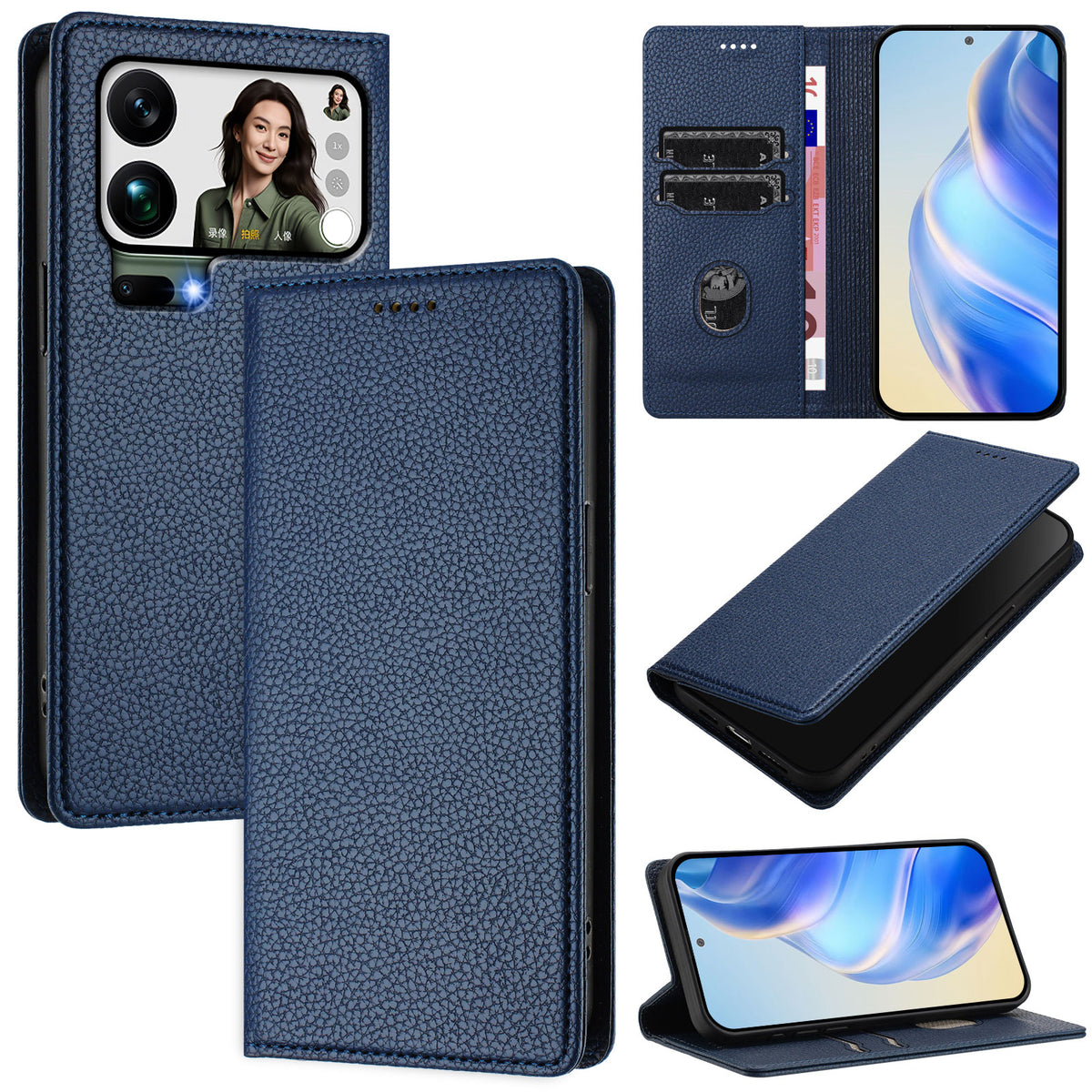 For Xiaomi 17 Pro Max Wallet Case RFID Blocking Litchi Texture Leather Mobile Cover