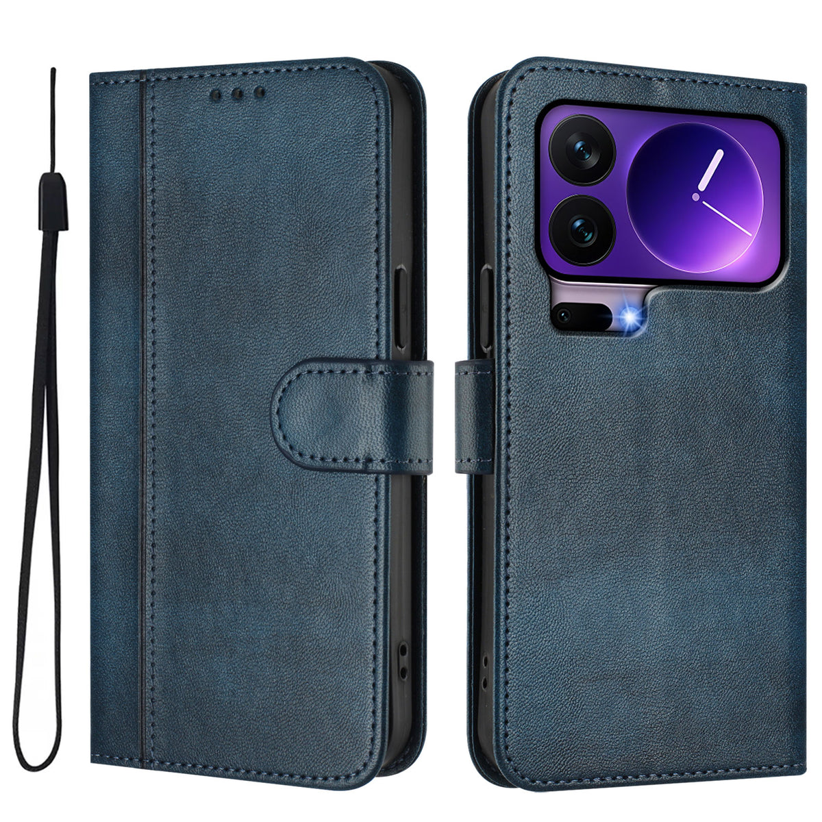 For Xiaomi 17 Pro Cases Wallet Stand Retro Texture Leather Phone Cover with Lanyard