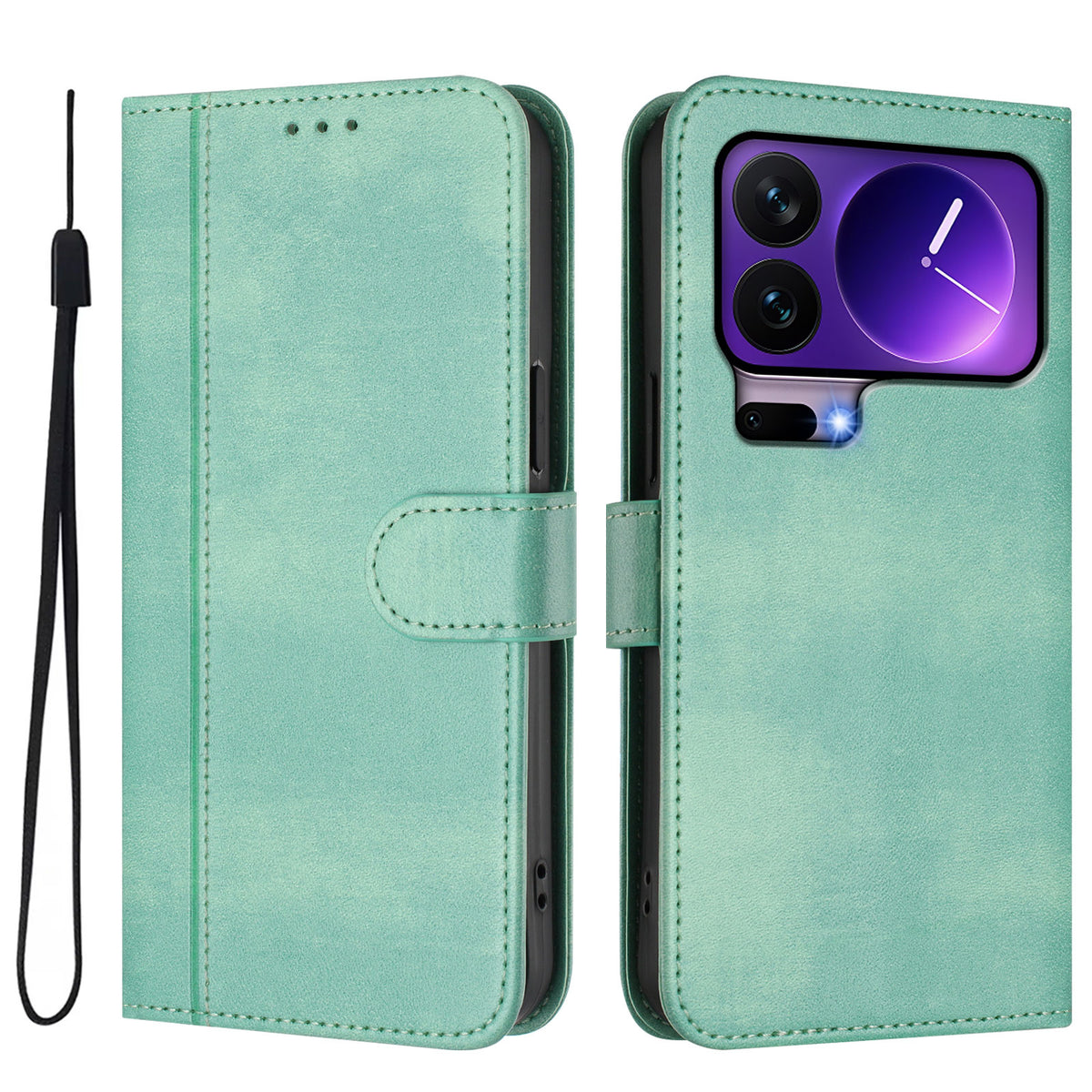 For Xiaomi 17 Pro Cases Wallet Stand Retro Texture Leather Phone Cover with Lanyard