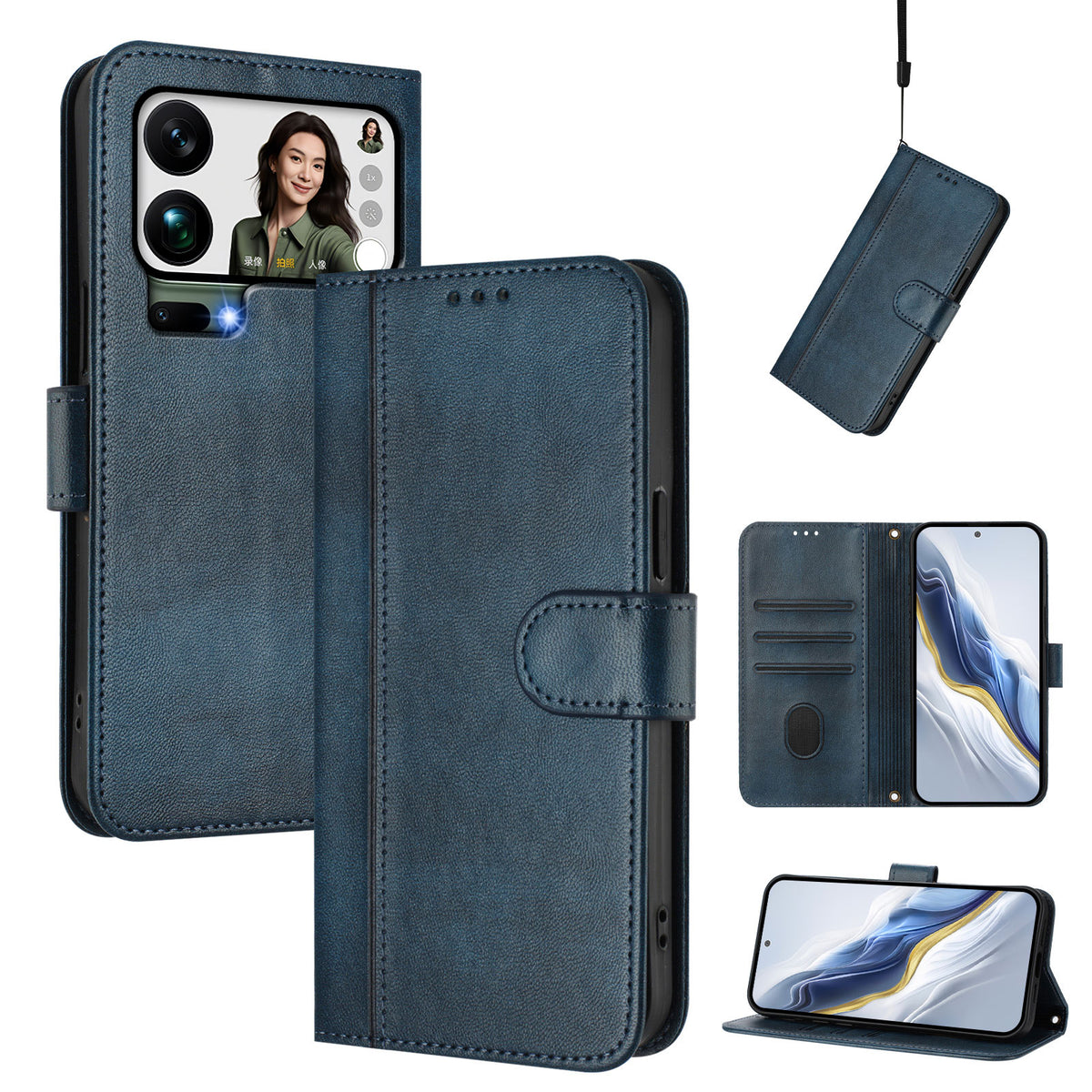 Xiaomi 17 Pro Max Fodral Plånboksfodral Retro Texturerat Läderfodral med Snodd