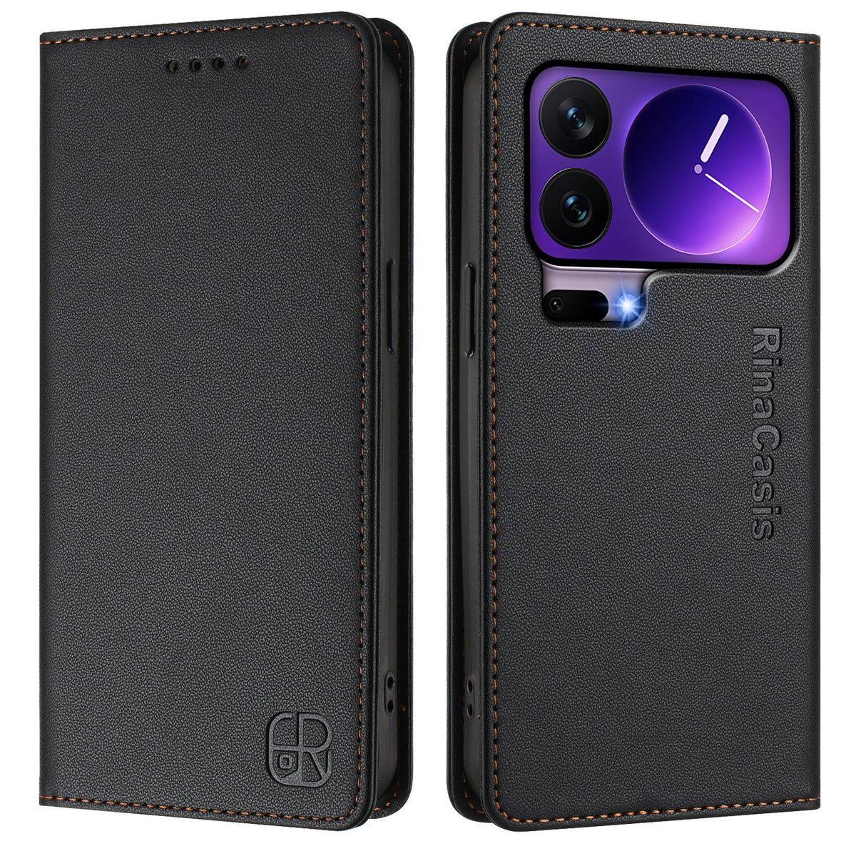 Läderfodral för Xiaomi 17 Pro RINACASIS RC01 mobilfodral med RFID-blockerande plånboksställ