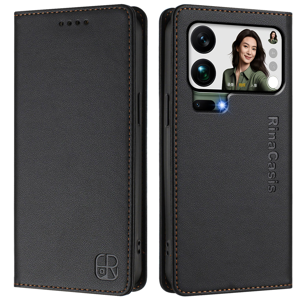 Läderfodral för Xiaomi 17 Pro Max RINACASIS RC01 mobilfodral med RFID-blockerande plånboksställ