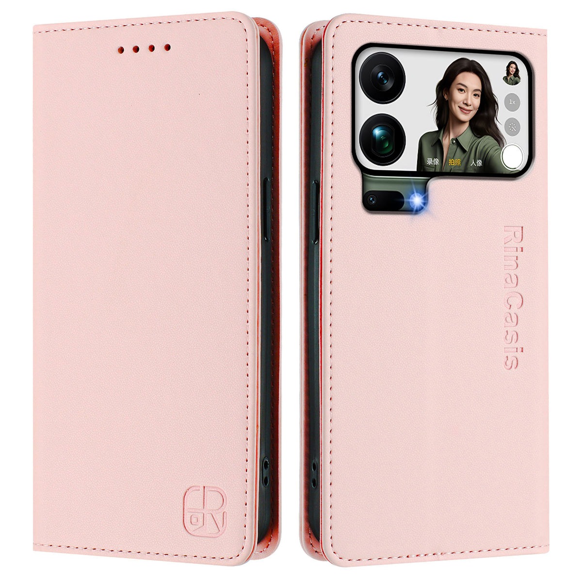 For Xiaomi 17 Pro Max Leather Case RINACASIS RC01 Phone Cover with RFID Blocking Wallet Stand