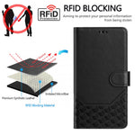 Xiaomi 17 Pro Max-skal med tryckt honungskakamönster, RFID-blockerande läderfodral med rem
