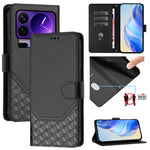 For Xiaomi 17 Pro Case Imprinted Honeycomb RFID Blocking Leather Phone Cover with Strap