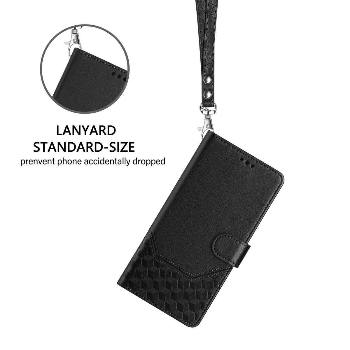 For Xiaomi 17 Pro Case Imprinted Honeycomb RFID Blocking Leather Phone Cover with Strap