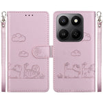 For Honor 400 Smart 5G / 4G / X7d 4G cover RFID-blokerende killingmønster TPU + PU-læder telefoncover med håndledsrem