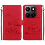 For Honor 400 Smart 5G / 4G / X7d 4G cover RFID-blokerende killingmønster TPU + PU-læder telefoncover med håndledsrem