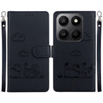 For Honor 400 Smart 5G / 4G / X7d 4G cover RFID-blokerende killingmønster TPU + PU-læder telefoncover med håndledsrem