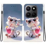 For Honor 400 Smart 5G / 4G / X7d 4G Cover, Mønsterprintet Flip Wallet Telefoncover i Læder med Snor