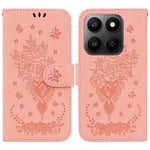 For Honor 400 Smart 5G / 4G / X7d 4G Case Butterfly Flower Imprint PU Leather Wallet Phone Cover with Strap
