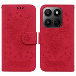 For Honor 400 Smart 5G / 4G / X7d 4G Case Butterfly Flower Imprint PU Leather Wallet Phone Cover with Strap