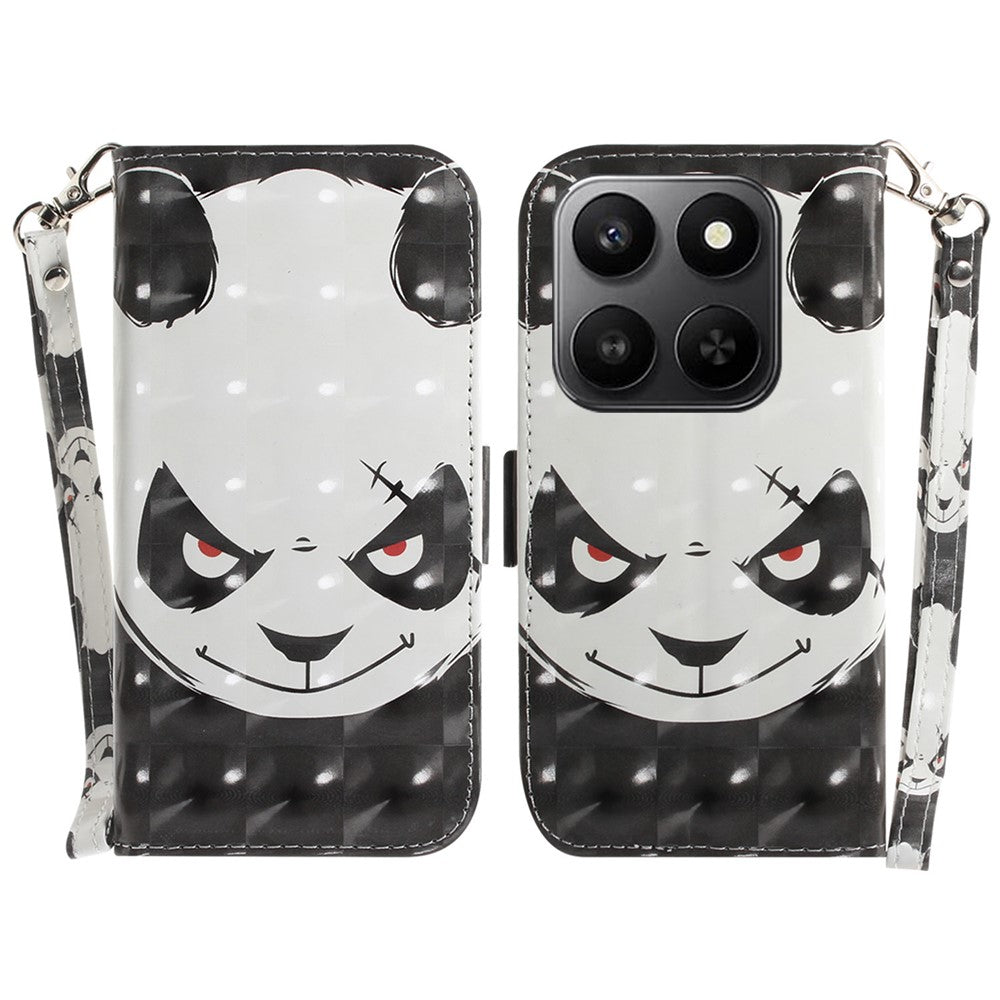For Honor 400 Smart 5G / 4G / X7d 4G Cover med mønsterprint, læderpung og håndrem