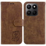 For Honor 400 Smart 5G / 4G / X7d 4G Pung Etui Tigerpræget Læder Stødsikkert Telefoncover med Håndrem