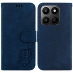 For Honor 400 Smart 5G / 4G / X7d 4G Pung Etui Tigerpræget Læder Stødsikkert Telefoncover med Håndrem