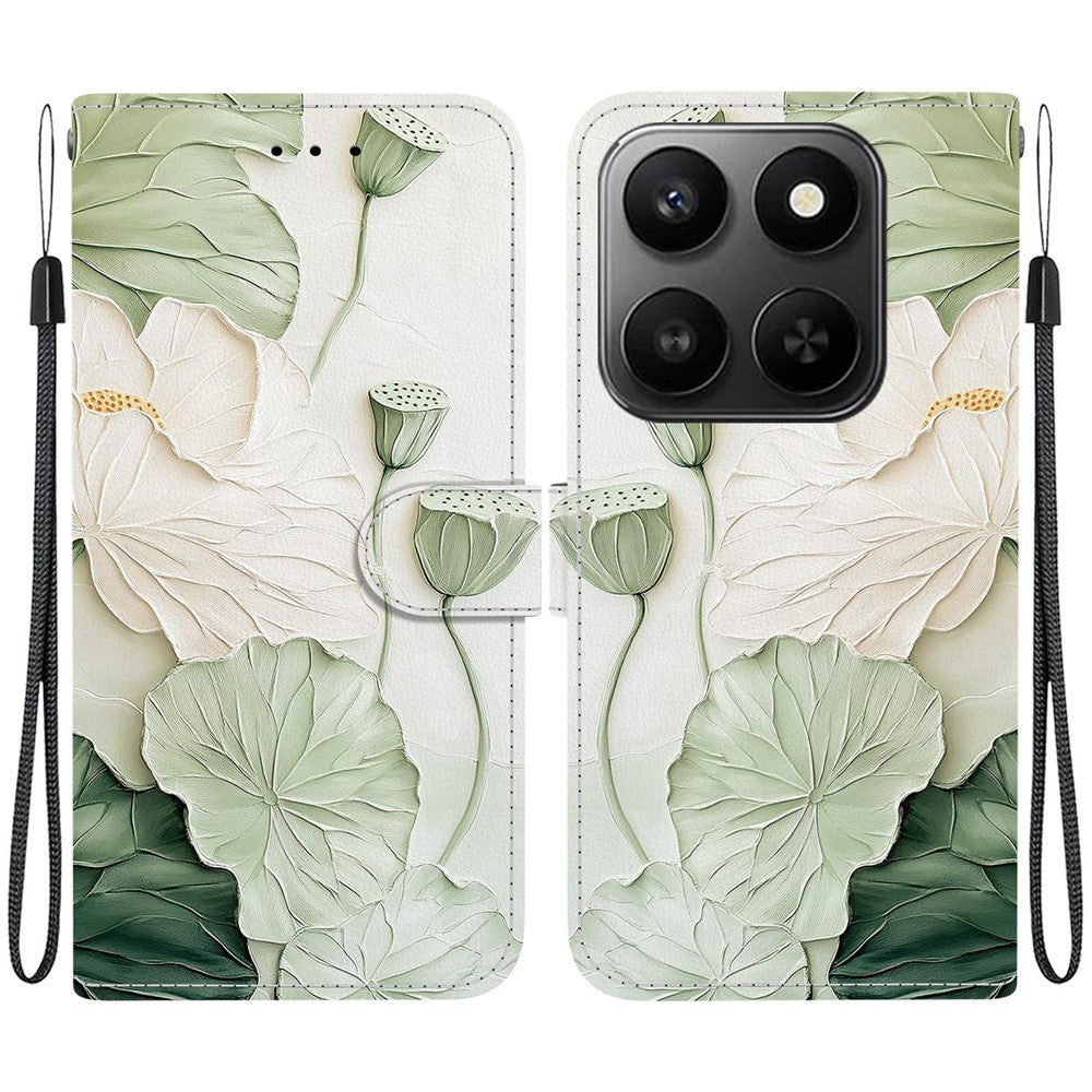 For Honor 400 Smart 5G / 4G / X7d 4G Pung Etui med Mønsterprint og Strop
