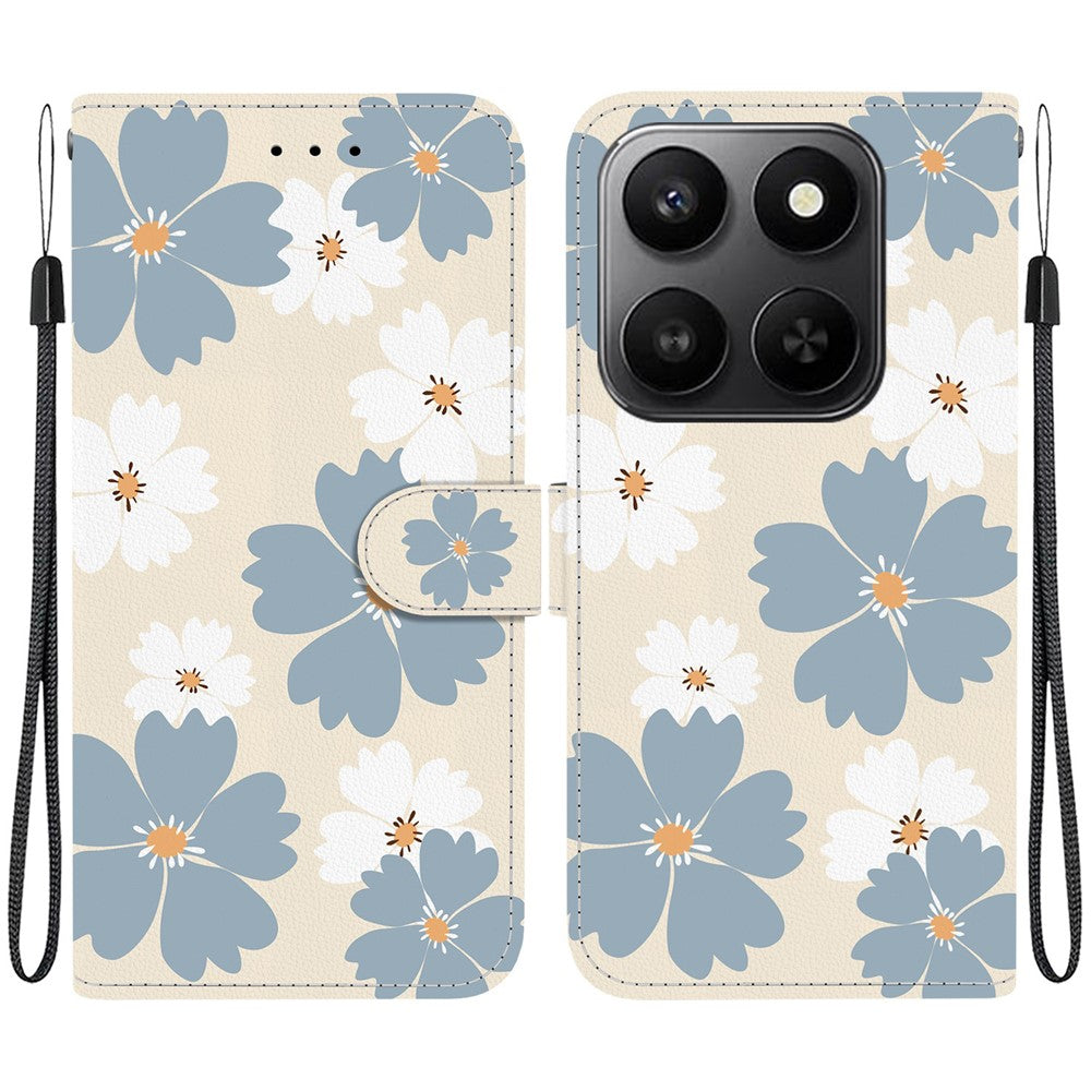 For Honor 400 Smart 5G / 4G / X7d 4G Pung Etui med Mønsterprint og Strop