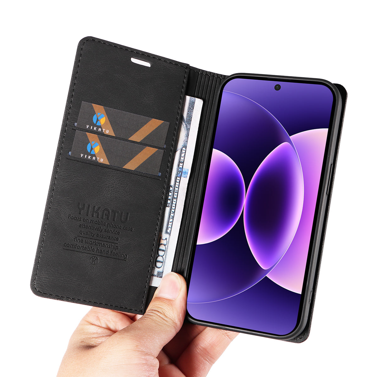 YIKATU For Xiaomi 17 Pro Leather Cover  YK-004 Skin-Touch Wallet Phone Cases