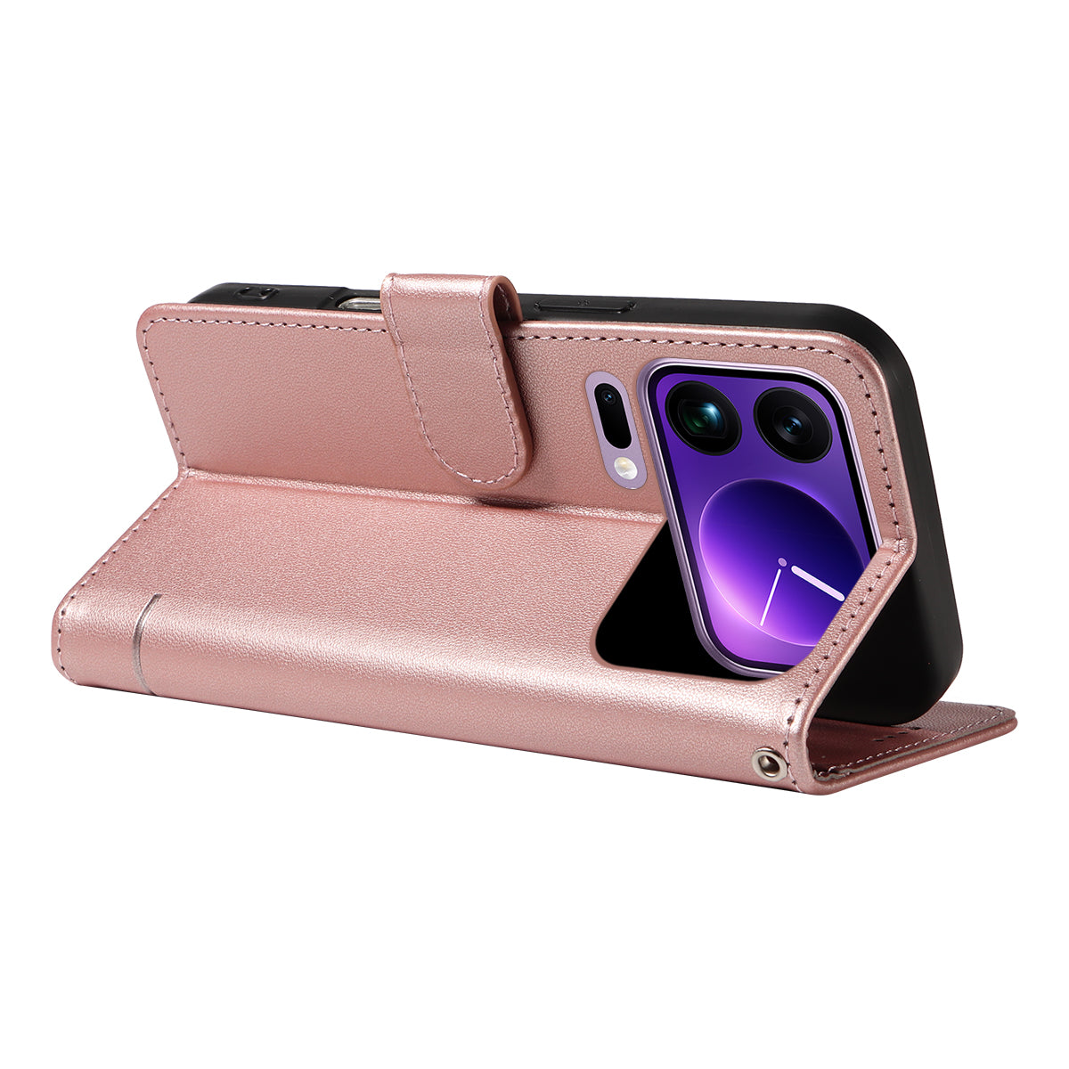 For Xiaomi 17 Pro Max Case Cat Pattern Imprint Leather Phone Cover with Wrist Strap