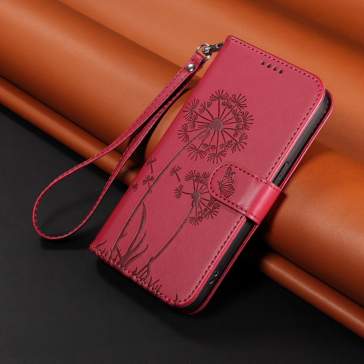 For Xiaomi 17 Pro Max Leather Wallet Case with Strap Dandelion Imprint Phone Stand Cover