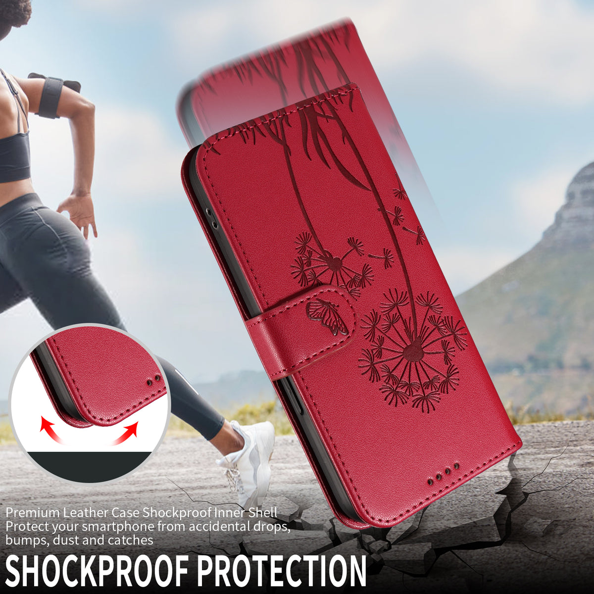 For Xiaomi 17 Pro Max Leather Wallet Case with Strap Dandelion Imprint Phone Stand Cover