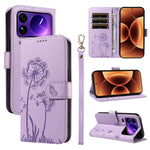 For Xiaomi 17 Pro Max Leather Wallet Case with Strap Dandelion Imprint Phone Stand Cover