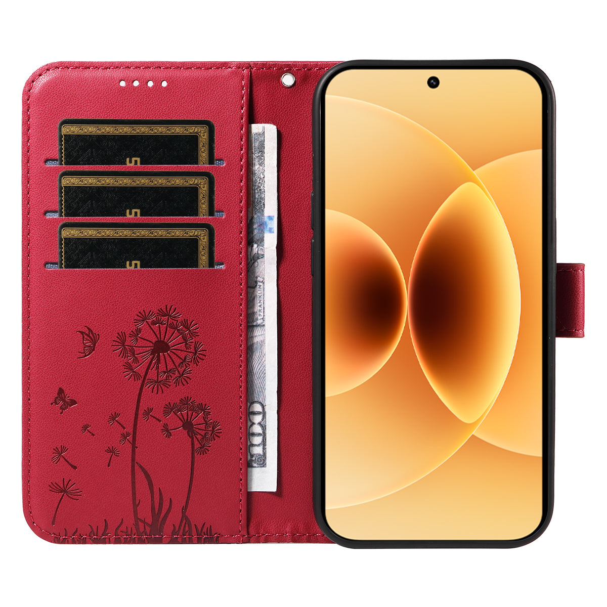 Xiaomi 17 Läderplånboksfodral med rem Maskrostryck mobilstativfodral